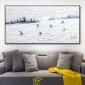 雪の山のスキーヤー ウォール アート スポーツ ホワイト スノー スキー ルーム デコレーション by Knife 19 テクスチャ